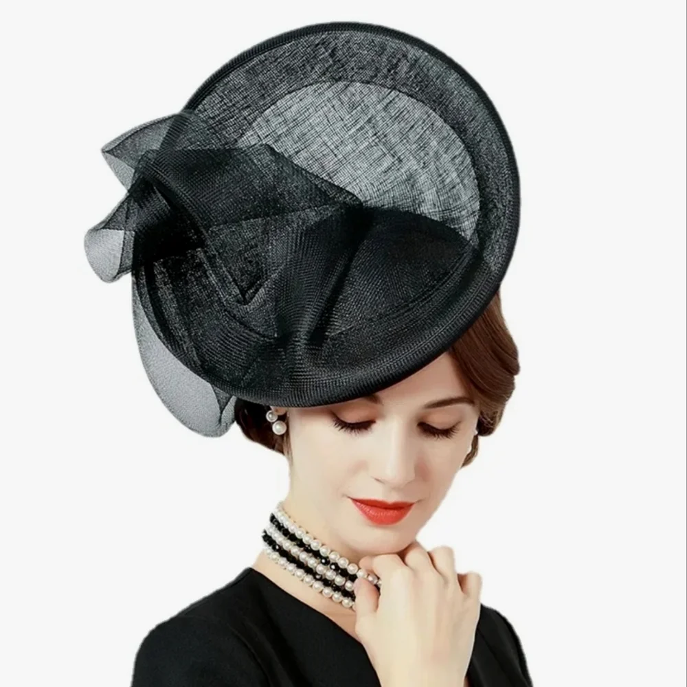 Elegant Unique Couture Sweeping Beloved Millinery Black Fascinator - Picture 2 of 4